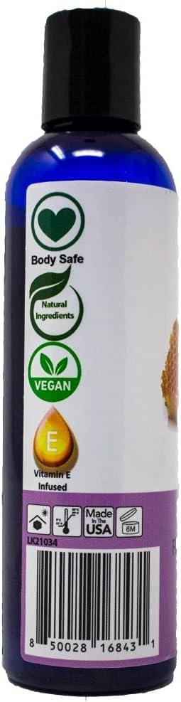 Lick Honey Flavored Massage Oil – Warm Sweet Edible Massage Oil with Sweet Almond Oil & Vitamin E, Smooth Body-Safe Glide for Couples Massage & Relaxation, 4 oz