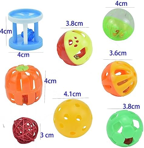 8pcs Bird Cat Ball Toy with Bell Parakeets Foraging Foot Talon Training Set
