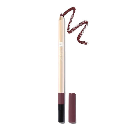 MAKE Beauty Continuum Lip Liner – Long Lasting Creamy Liner with Velvet Matte Finish – Includes Built-In Sharpener and Blending Brush – Highly Pigmented Burgundy Brown Lip Color – Shade, Momentum