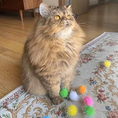 20PCS 1.5INCH Extra Large Cat's Favorite Chase Glitter Ball Toy
