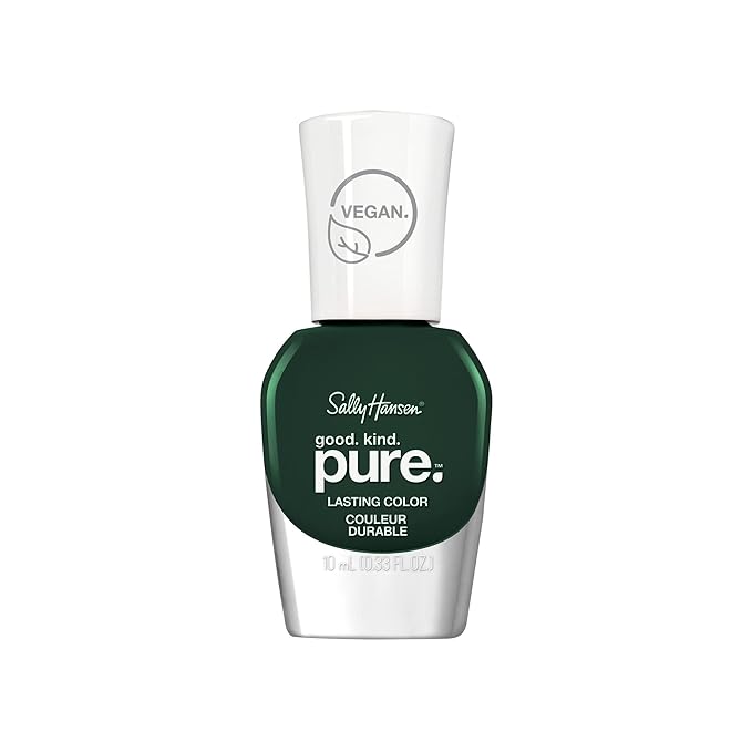 Sally Hansen Good. Kind. Pure. Nail Polish | Plant-Based, Vegan, 16-Free Formula | Opaque, Shiny | 374 Matcha Love | Dark Green Nail Color