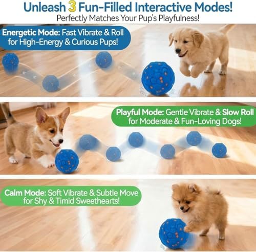 Smart Interactive Dog Ball with Remote Control - Automatic Self-Rolling & Motion Activated Toy for Dogs, Durable Chew-Resistant E-TPU, 3 Play Modes for Puppy Small Medium Large Dogs