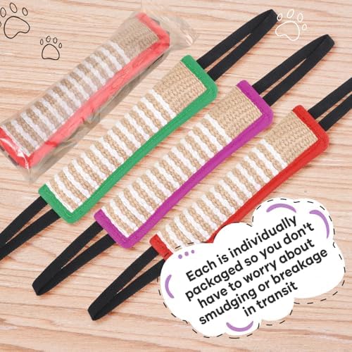 Kacctyen 8 Pack Jute Dog Tug Toys,11.8" Biting Pillows,2 Handles, Assorted