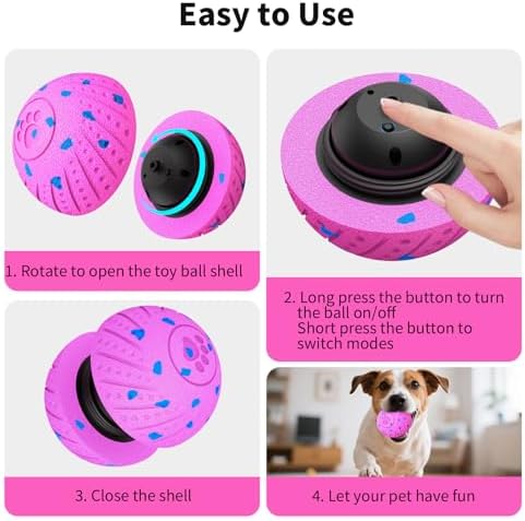 2-in-1 Interactive Dog Ball Toy for Aggressive Chewers, Automatic Moving & Bouncing E-TPU Dog Ball, 3 Modes Smart Pet Toy with Motion Sensor
