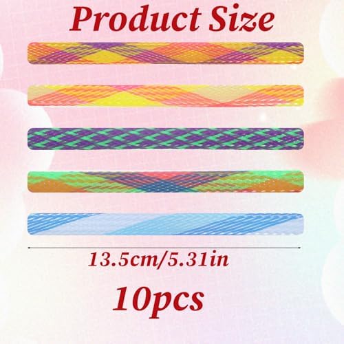 Cat Tube Toy, 10 PCS Plastic Cats Spring Coil Toys Nylon Mesh Telescopic Cat Tube Spring Toy Interactive Colorful Fun Tubes for Indoor Cats to Chase, Bite, and Scratching (5.3 Inches)