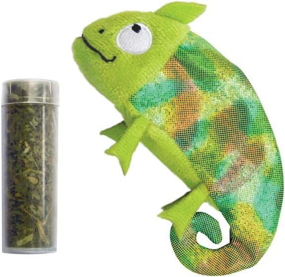 KONG Refillables Catnip Toys, Assorted 2-Pack – Plush Cat Toys with Refillable Catnip Pouch & Premium North American Catnip (Chameleon 2 Pack)