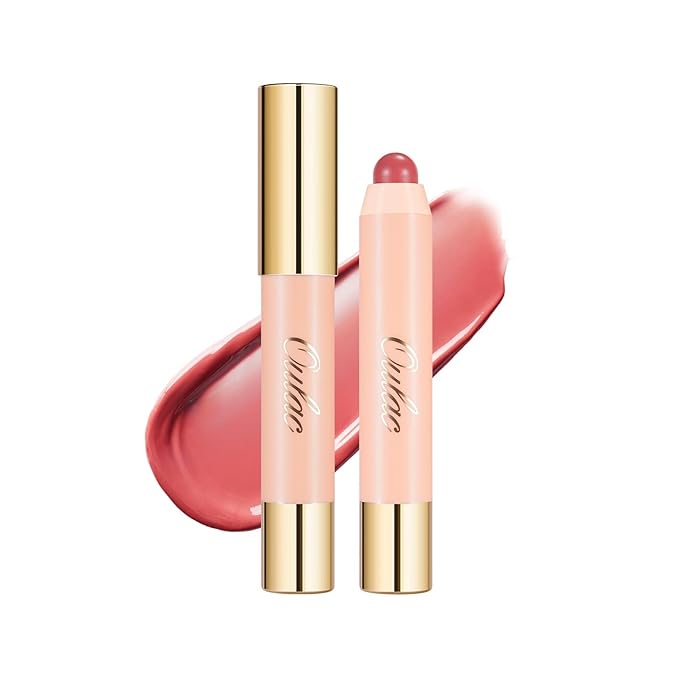Oulac Pink Lipstick - Lipstain and Blush Duo, Tinted Lip Balm, Moisturising and Nourishing, Glossy Finish, Vegan, Fruit Surge(02)
