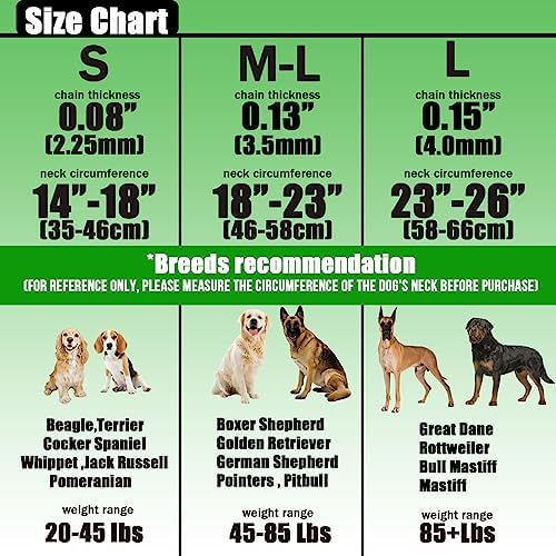 Prong Training Collar for Dogs, Adjustable Dog Pinch Collar with Quick Release Buckle, No Pull Collar for Small Medium Large Dogs, Extra Link and Caps