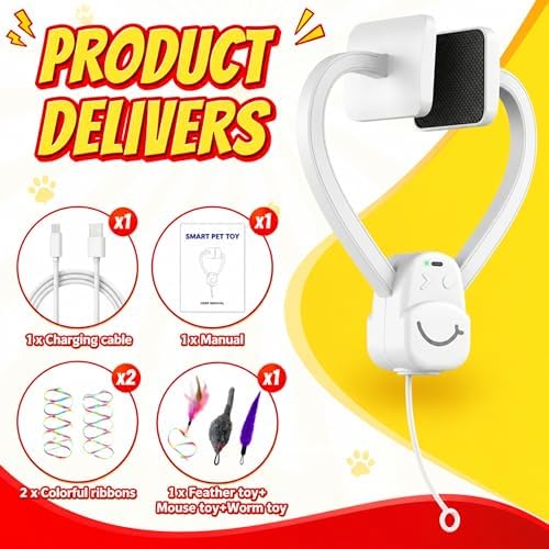 Interactive Cat Toy for Indoor Cats, Door Mounted Automatic Cat Toy