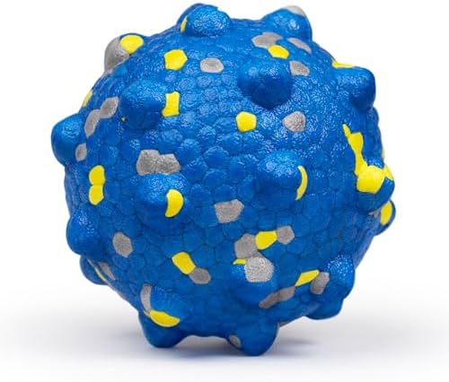 Moonorange 3.7'' Dog Balls for Dogs Aggressive Chewers Indestructible Tennis Durable Bouncy Interactive Dog Toy for Fetch Game Floating Balls (Blue Large)