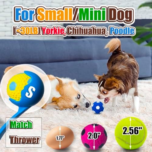 HOLYSTEED 2" Squeaky Dog Toys for Small Dogs, Mini Breed, Latex Soccer Ball
