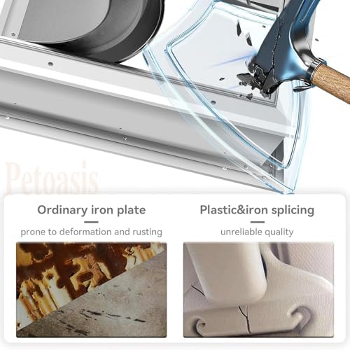 [Petoasis] 3-Flaps Heavy-Duty Dog Door, Rust Proof Aluminum Alloy Frame | Energy-Efficient,Thick Flaps Block Wind Snow Rain Intrusion in Extreme Weather (Silvery White, XL for Door)