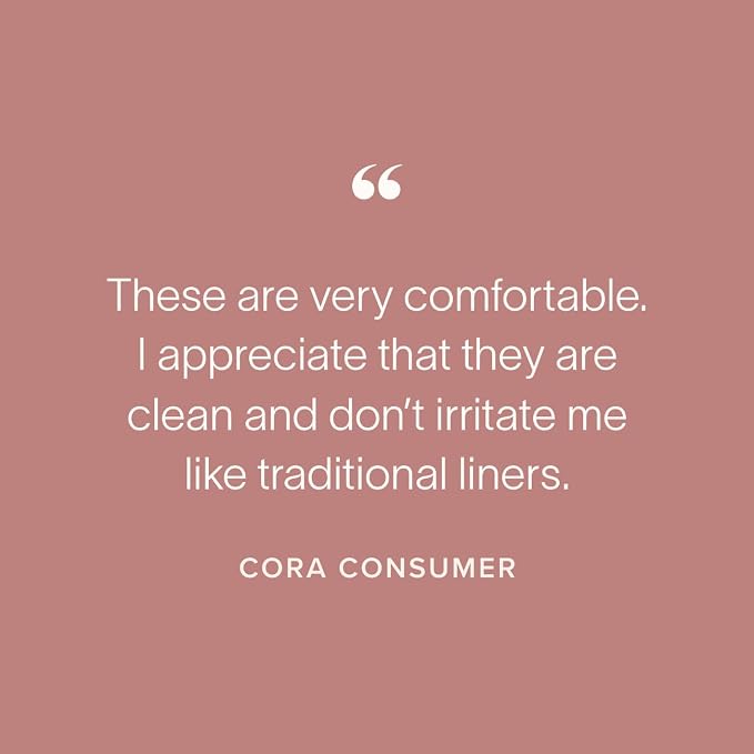 Cora 100% Organic Cotton Topsheet Period Liners (42 Regular Period Liners)