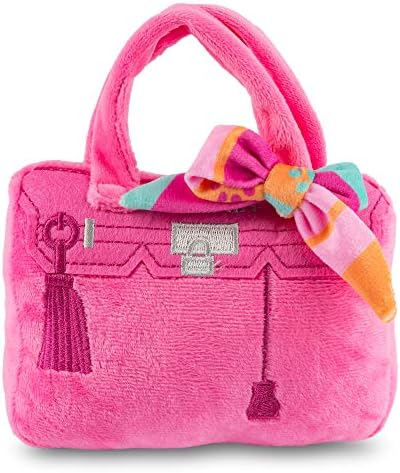 Haute Diggity Dog Barkin Bag with Scarf Plush Dog Toy, Designer Parody Toy