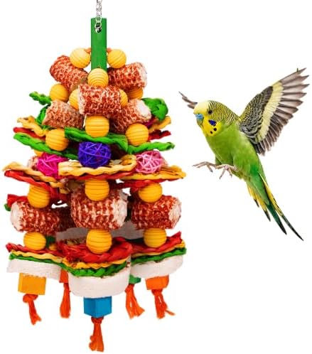 Bird Toys Natural Corn Cob Loofah Chew Toys for Small Medium Parrots