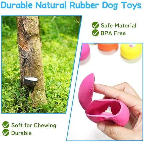 Dog Squeaky Toys Balls for Teething Puppies, Small, Medium Dogs, Latex Smiley Face Bouncy Cute Face Pet Dog Toys 6 Pcs/Set