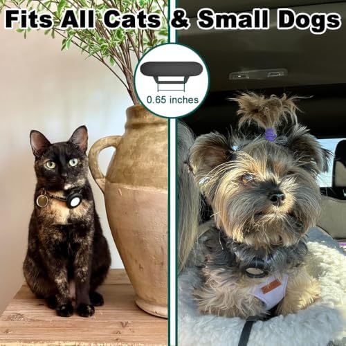 Cat Collar Airtag Holder, 4 Pack Silicone Air Tag Case for Cats | Pet Safety Silicone,Durability,Comfortable,Lightweight,for AirTag & Same-Size Trackers,more colors(Red+Orange+Green+Yellow)