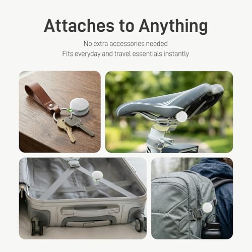 Epicka Tracker Tags with Adjustable Strap, 2-Year Battery, 2 Pack, White | Works with Apple Find My (iOS Only), IP67 Waterproof, NFC-Enabled Item Finder for Keys, Luggage, Bikes, and Pets