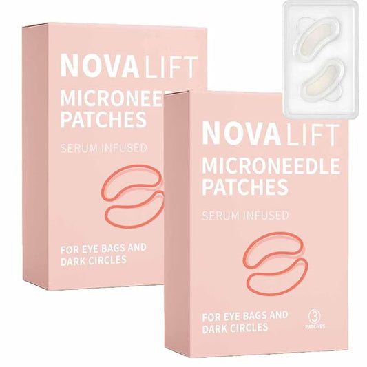 MicroGlow Eye Patches,Under Eye Patchs Hyaluronic Acid Eye Mask for Dark Circles for Women, Forehead Wrinkle & Smile Line Patches (2BOX(6 Pairs))