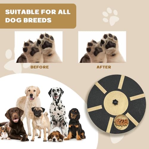 Dog Nail Scratch Pad with Treat Box, Upgraded Rotating Dog Nail Scratch Board with Adjustable Resistance, Interactive Dog Nail File Toy for Paw Scratch Training, Nail Trimmer Alternative