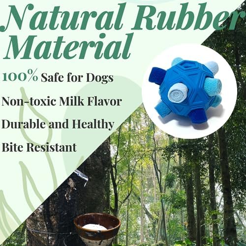 Interactive Snuffle Ball for Dog Toys Unbreakable Upgrade Ball Toy | Dog Puzzle Toys Foraging Snuffle Mat Puppy Dog Treat Dispenser Slow Feeder Toys for Small Medium Large Dog (Blue)
