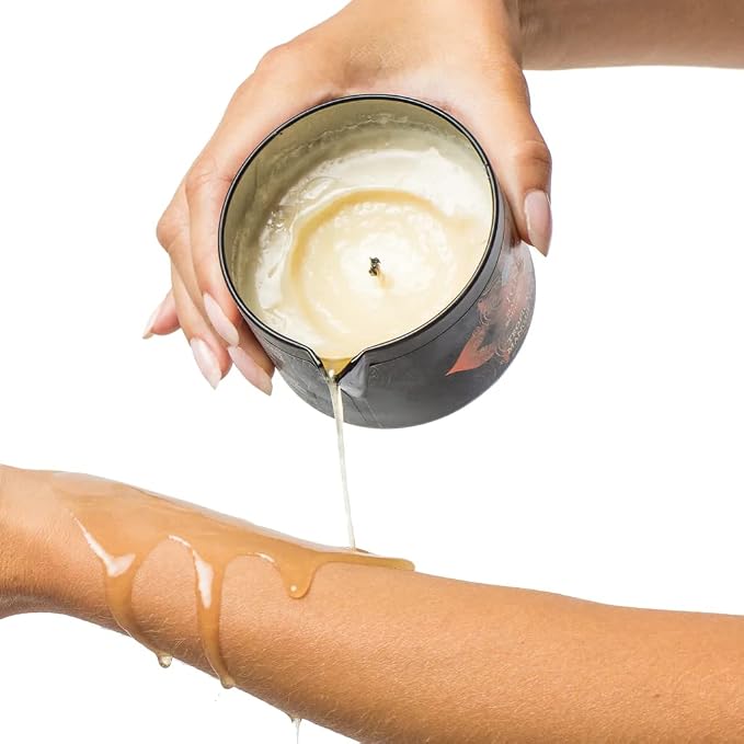 KAMA SUTRA Ignite Massage Candle - Coconut Oil and Soy Based - Sweet Almond Scented, 6 oz Melts into a Warm Massage Oil, Couples Massage, Pour Spout Massage Candle