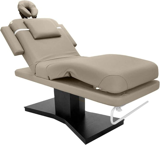 SKINACT Milo 3.0 Motor (with Independent Leg Adjustment) Electric Massage & Facial Bed/Table Taupe top and Dark Brown Base