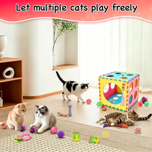 39 Pcs Cat Toys for Indoor Cats, Interactive Fun