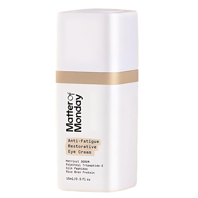 Matter of Monday Anti-Fatigue Eye Cream - Professional Strength Peptide Eye Cream for Dark Circles, Puffiness & Fine Lines - Restorative Under Eye Cream with Collagen Support, 0.5 oz