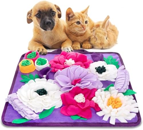 Snuffle Mat for Dogs,Dog Feeding Mat Sniff Mat Interactive Dog Puzzle Mat for Training and Stress Relief Encourages Natural Foraging Skills (Purple)