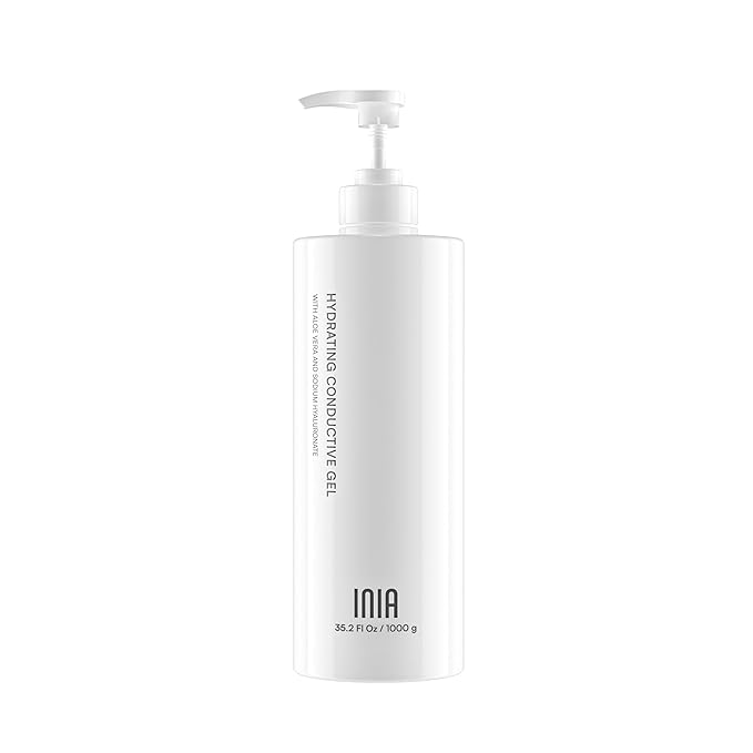 INIA Conductive Gel for Facial and Body Skin Care Machines – Hydrating Gel Primer with Hyaluronic Acid for Women and Men, 35.2 Fl Oz