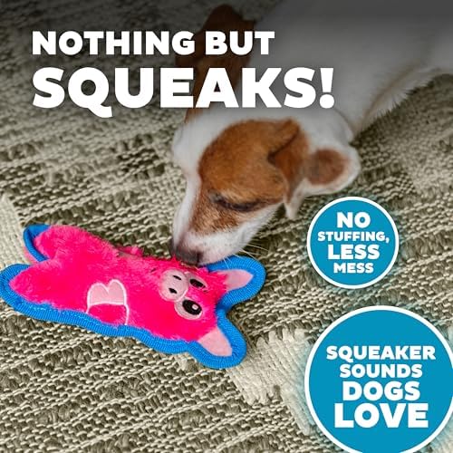 Outward Hound Durablez Minis Tough Chew Plush Squeaky Dog Toy, Pig, 6.8"