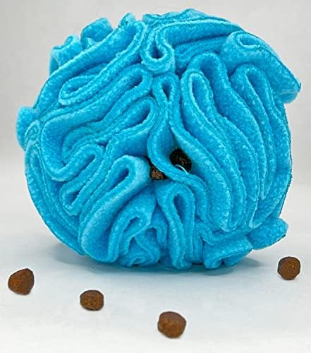 Glory To Dog Small Breed Snuffle Puzzle Ball Treat Foraging Dog Toy Blue
