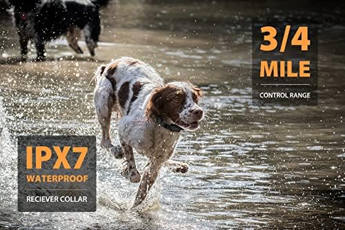 PATPET Dog Shock Collar for 2 Dogs, 3/4 Mile Range E Collar for Dogs Training with 3 Training Modes, Waterproof Training Collar for Large Dogs 15-140lbs, Rechargeable