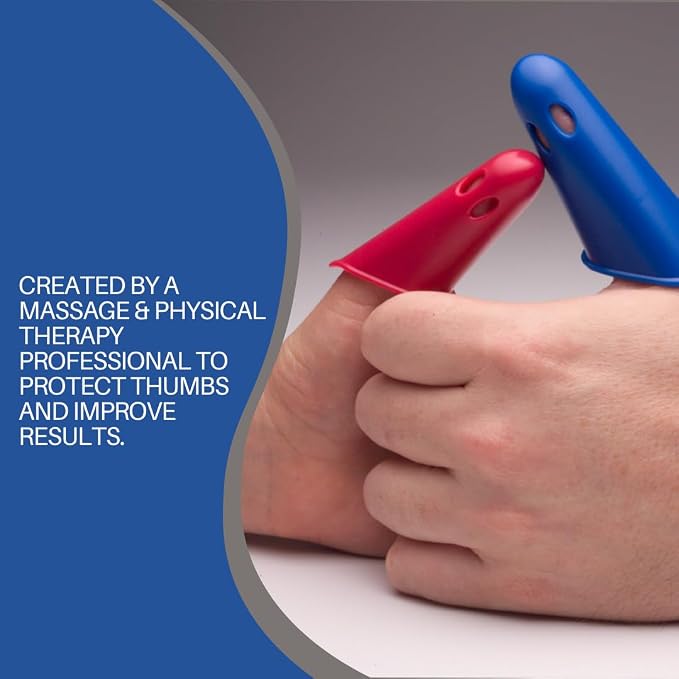 Thumbsavers Massage Tool for Deep Tissue and Trigger Point Massage – Thumb and Joint Support for Massage Therapists, Chiropractors and Physical Therapists – Hand Protection Aid (Medium, White)