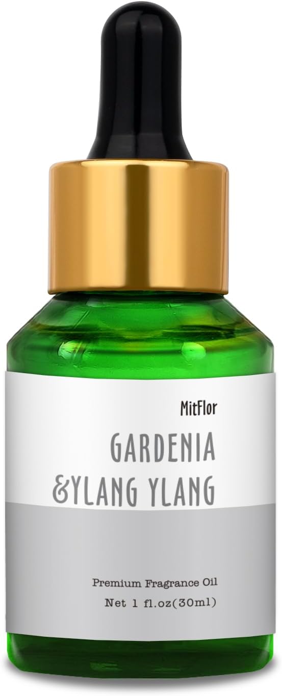 Gardenia &Ylang Ylang Fragrance Oil, MitFlor 30ml Premium Diffuser Oil Scents, Essential Oils for Diffusers, Candle & Soap Making, Romantic Floral Scents for Home Fragrance
