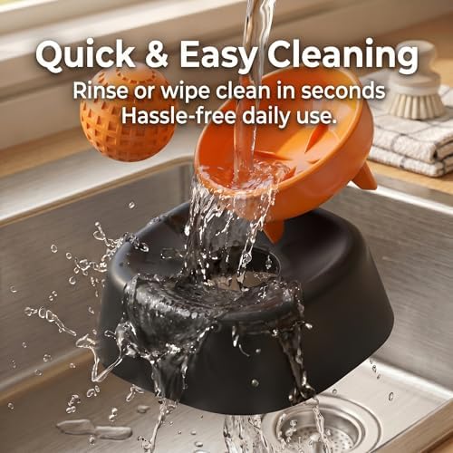 Dog Lick Bowl with Rolling Ball for Soft Treats, Interactive Slow Feeder