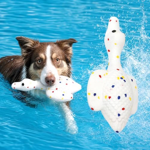 New Upgraded ETPU Water Floating Goose Dog Fetching Toy, Durable Pool Interactive Toy for Large Dogs, Dog Toys for Pet Chewers' Detal Care, Mental Stimulation Puppy Toy for Outdoor Pool Lake Beach