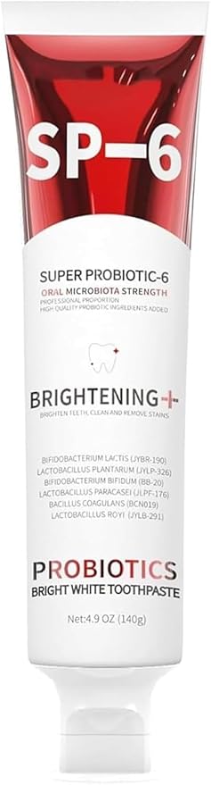 Sp-6 Probiotics Whitening Toothpaste, Sp-6 Ultra Whitening Toothpaste, Enhanced Formula with Enamel-Safe, Fluoride-Free, Fresh Breath Mint Flavor for Oral Health (1)