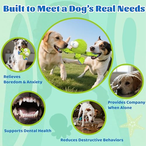 Interactive Octopus Dog Toys, Rechargeable Moving Toy with Bouncing Ball | Music, Recording & Silent Modes – Moving Dog Toys to Keep Them Busy for Small, Medium & Large Breeds