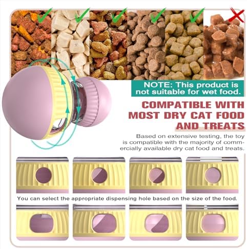TLKNG Cat Enrichment Toy, Treat Dispenser Ball for Indoor Kitten Puzzle Toy