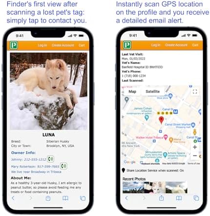 Pet Dwelling Premium NFC & QR Code Smart ID Tag for Dogs - Easy Scanning, Instant Profile Access, Real-Time Location Alerts(Gold Paw)