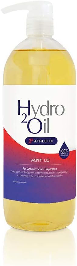 Hydro 2 Oil Warm Up Massage Oil 33.8 fl oz - Water Dispersible Formula for Ultimate Relaxation and Muscle Relief