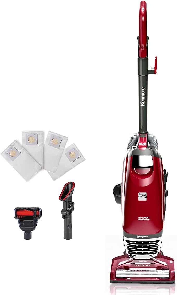 Kenmore Intuition Bagged Upright Vacuum Cleaner Lightweight | 2-Motor Power Suction with HEPA Filter, 3-in-1 Combination Tool, Handi-Mate for Carpet, Floor, Pet Hair - BU3040