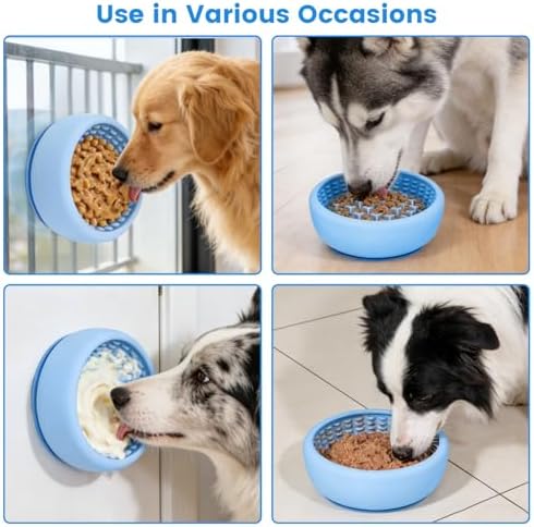 Dog Lick Bowl,Freezeable Anxiety Relief Non-Slip Silicone Treat Bowl,Durable Anti-Choking Long-Lasting Enrichment Slow Feeder Licking Mat for Mediuml Large Breed, BPA Free Silicone Dishwasher Safe