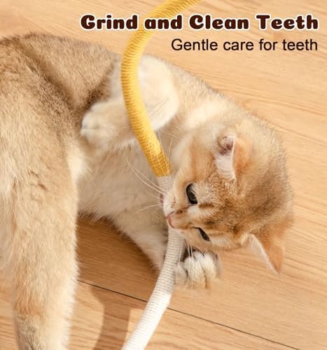 Cat Chew Ropes 4Pcs, Safe Cat Chew Toys for Indoor Cats with Catnip