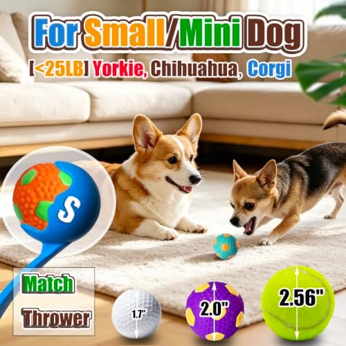 HOLYSTEED 2" Latex Squeaky Dog Toys for Small Dogs, Mini Breed, Soccer Ball