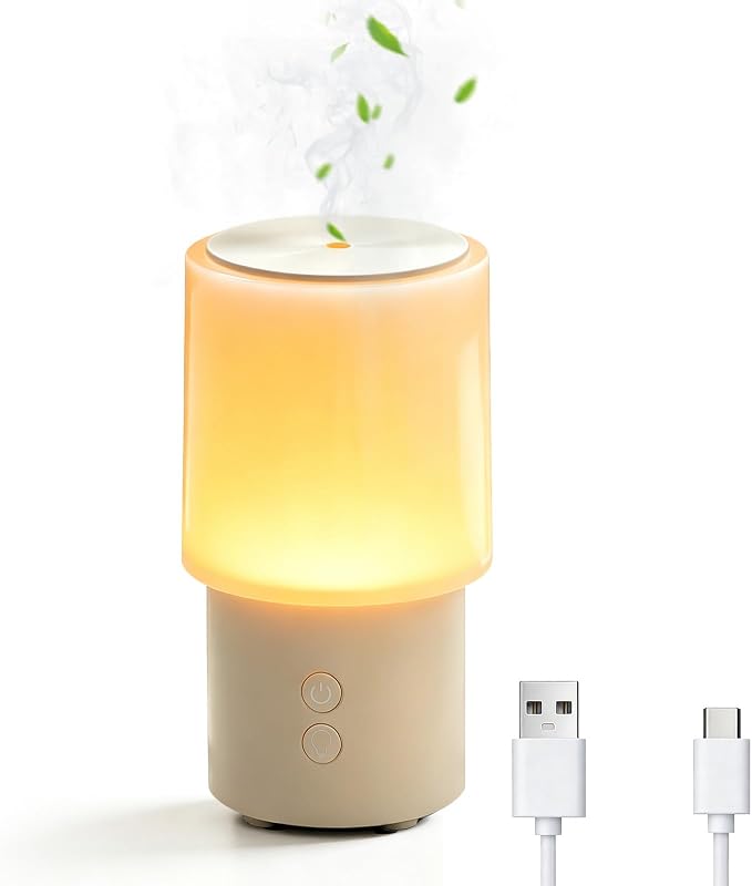 Essential Oil Diffuser 130ML, Aromatherapy Diffuser with LED Mood Lighting 2 Mist Mode, Ultrasonic Mist Humidifier for Car Home Office Bedroom ﻿ (White)
