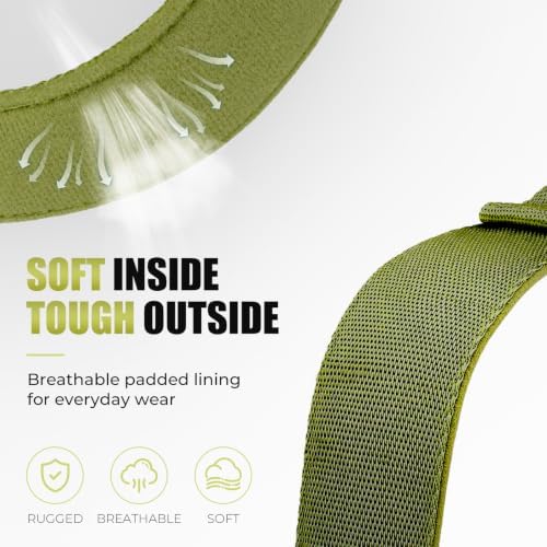Tactical AirTag Dog Collar with Holder for Medium Large Dogs, Green, L