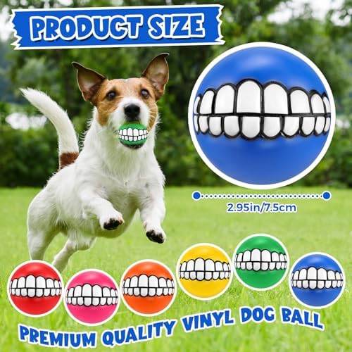 Foilswirl 24 Pcs Dog Squeaky Tennis Balls Bulk 2.95 Inch Interactive Pet Toy Ball Dog Chewing Toy for Large Medium Small Puppy Training and Practice Pet